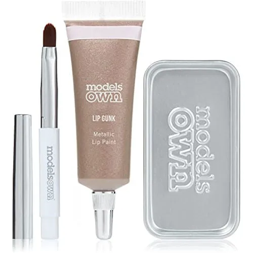 Models Own Lip Gunk Metallic Lip Paint - Titanium Silver Lipgloss Makeup Cosmetic Beauty